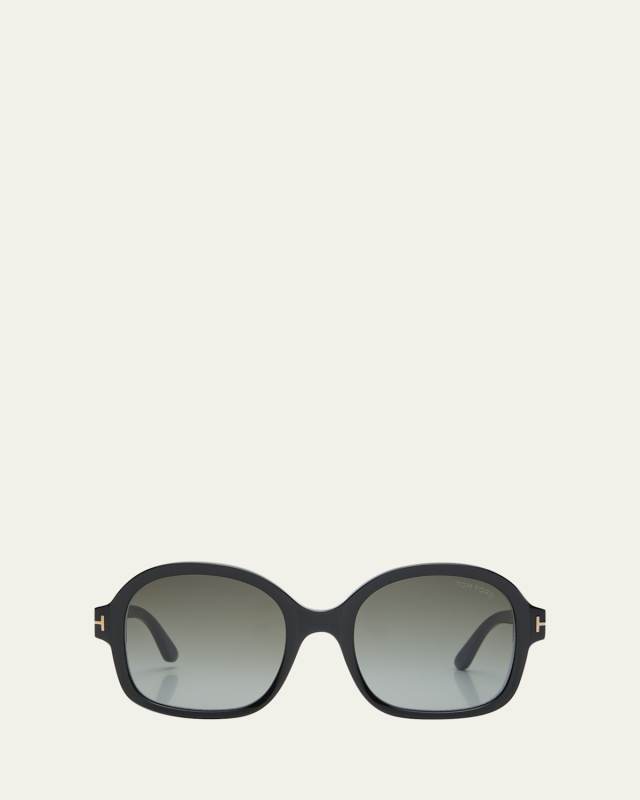 Delphine-02 Gradient Round Acetate Sunglasses
